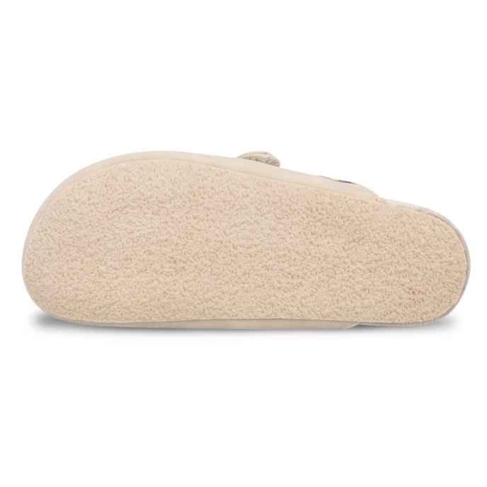 Isotoner® Ladies Suedette Open Back Moccasin Slipper Stone Extra Image 5